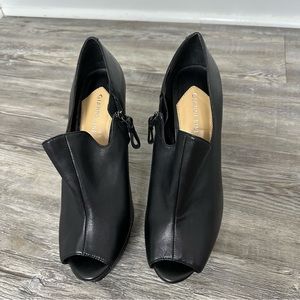 Gianni Bini Leather Open Toe Platform Heels Size 11